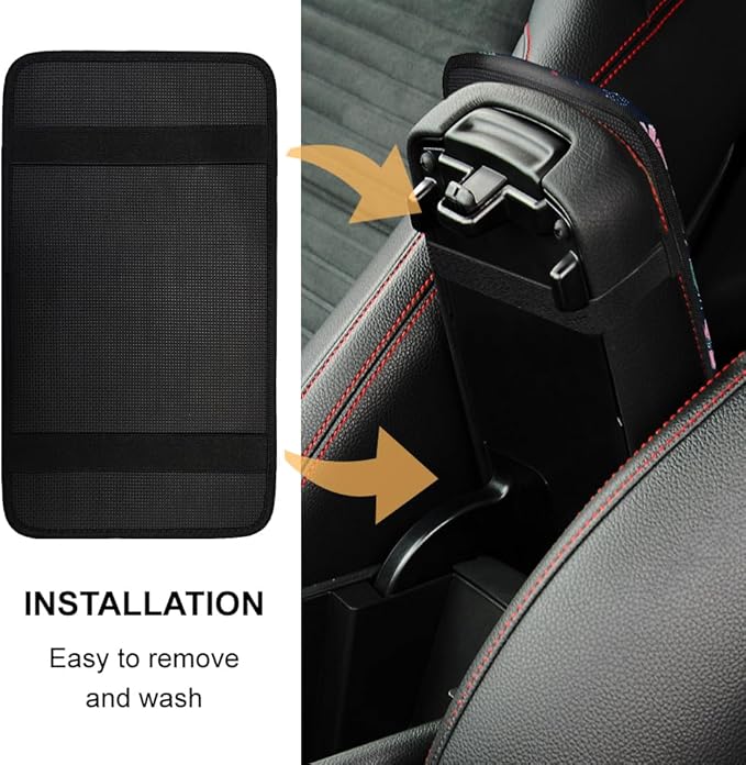 1pc Center Console Armrest Cover Pad 12.6x7.5 inch Cactus Neoprene Car Armrest Cushion Waterproof Armrests Seat Box Cover Protector for Universal Cars Vehicles SUVs