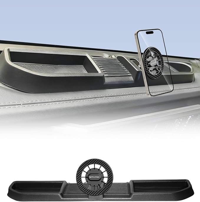 Phone Holder for Jeep Wrangler JL JLU/Gladiator JT 2024 2025 Accessories Automobile Cradles Magnetic Phone Mount Compatible with MagSafe, Magnets Dashboard Mount Dash Tray (2024+ 4X4, Not for 4XE)