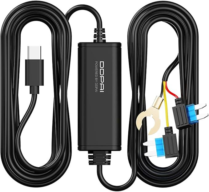 DDPAI Dash Cam Hardwire Kit, 10Ft Type-C USB Dash Camera Hard Wire Kit Compatible with N5 Dual, Z50 Pro, Z60 & Z60 Pro, Z90 Pro & Z90 Master Dashcam, Enabling 24 Hours Parking Monitor, 12V/2A to 5V/3A
