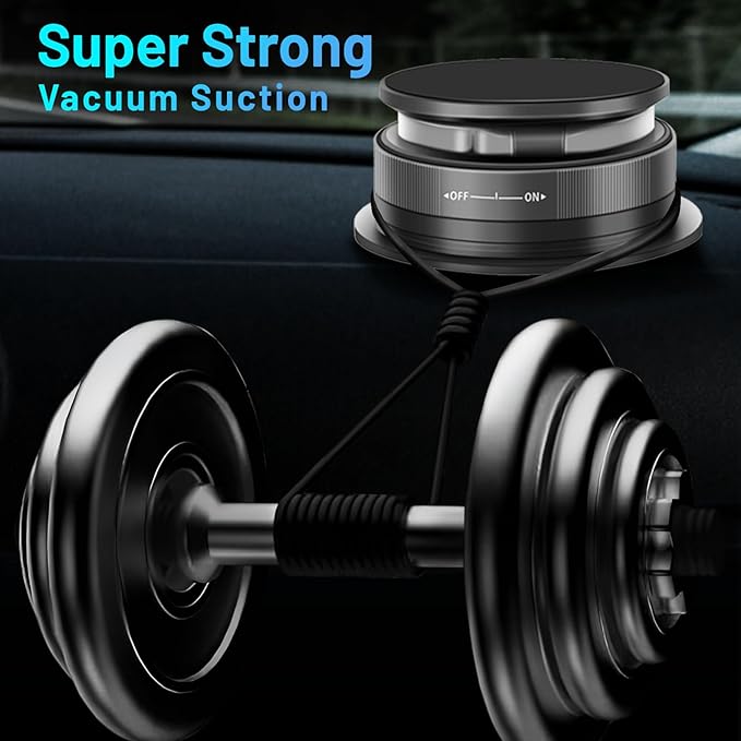 Magnetic Phone Holder for Car 360° Adjustable & Foldable Car Phone Holder Compatible MagSafe Hands-Free Suction Cup Phone Mount for iPhone & Android & All Vehicle/Car/Gym/Mirror