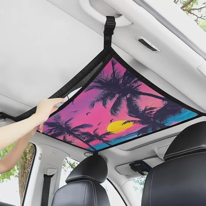 Sun Purple Sky Car Roof Storage Bag Car Seat Organizer Roof Storage Premium Car Seat Organizer One Size Inner Car Accessories
