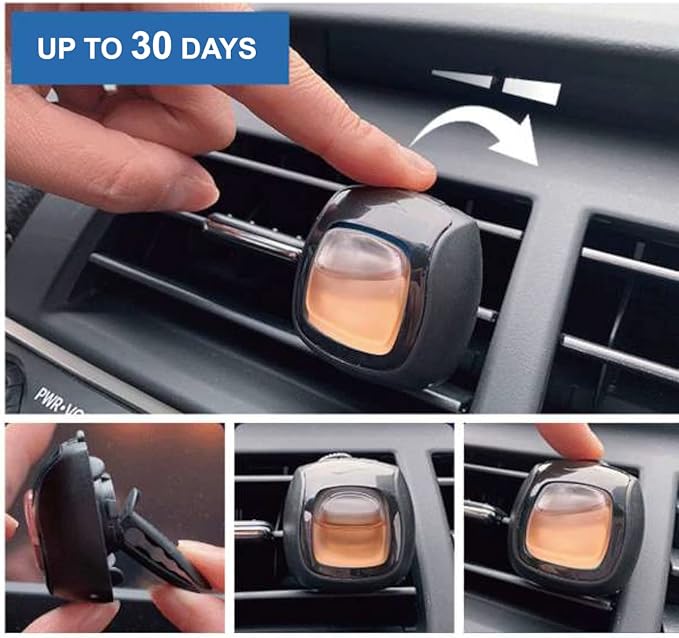 Car Air Fresheners Vent Clips, Essential Car Odor Eliminator, Perfect Scented Car Accessories, For Long Lasting Fragrance up to 30 days, 0.07 FL.OZ (Vanilla, 1 Pack)
