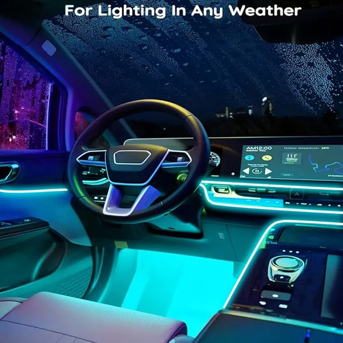 Car LED Interior Strip Lights, RGB Car Interior LED Light Wireless APP and Remote Control, 9 in 1 Ambient Lighting Kit with 236 Inches Fiber Optic, EL Wire Lights for Car Inside