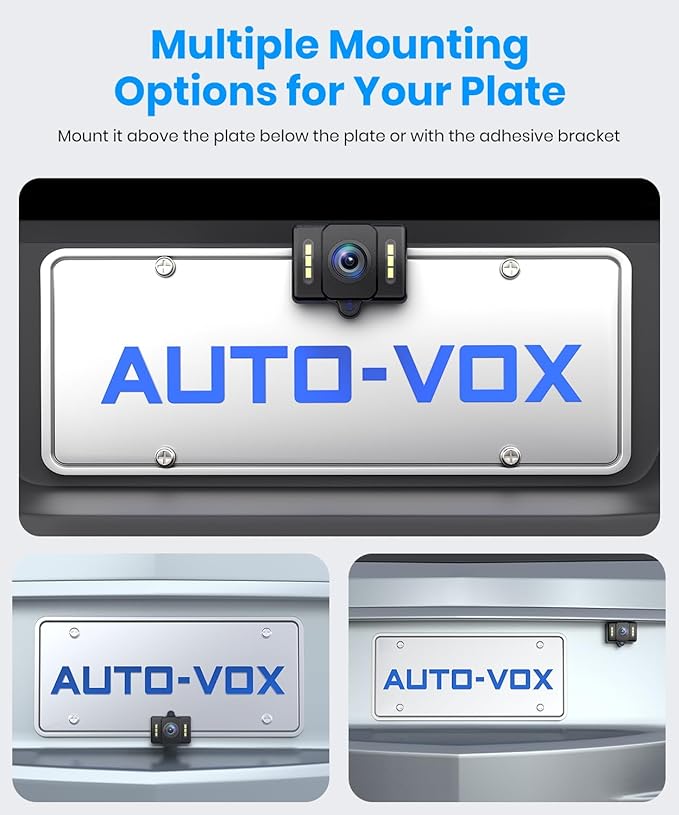 AUTO-VOX OEM Backup Camera: HD Quality 6 LED Night Vision, IP69K WaterProof Wide Angle Reverse Rear View Camera, One Click Switchable 6 Video Formats Back Up Camera for Car,Vehicle,Pickup,Truck,SUV,RV