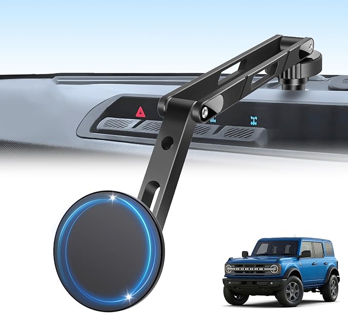 Magnetic Phone Mount for Ford Bronco 2021-2026 2/4 Door, Aluminum Alloy Phone Holder, MagSafe Phone Mount for iPhone 12-17 Series, for Ford Bronco Accessories, OEM Screws Dash Mount Install