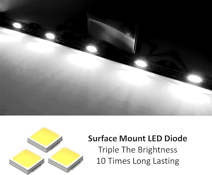 iJDMTOY Clear Lens Xenon White Full LED Front Upper Hood Bulge Insert Replacement Lighting Kit Compatible with Toyota 2014-2021 Tundra
