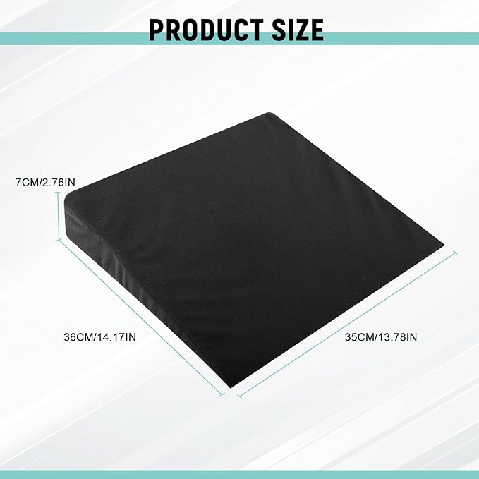 vvag 2PCS Auto Seat Wedge Leveling Cushion,Comfortable Ergonomic Wedge Car Seat Cushion,Heightening Seat Foam Pad Booster, Angled Design RearSeat Leveling Pad Office Chairs Cushion for Pain Relief