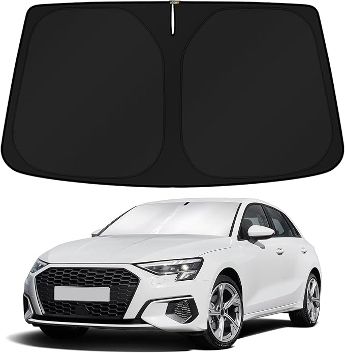 KUST Windshield Sun Shade for 2022-2024 2025 2026 Audi A3 Accessories Custom Fit Sunshade Sun Visor Protector Foldable Blocks UV Rays Keep Your Car Cooler