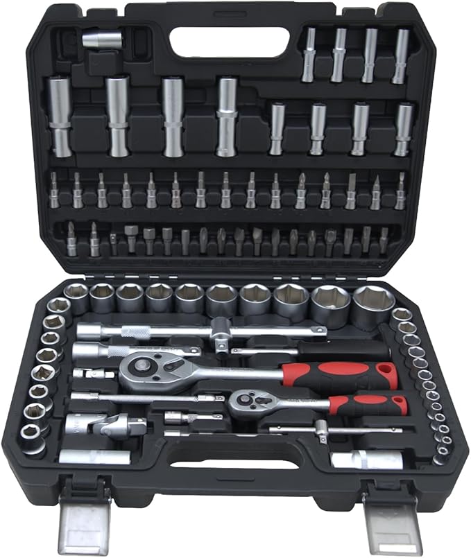 Hantinstom Ultimate Sockets Set Comprehensive Hand Tool Set Perfect for Home Essentials College Dorm Car Emergency Kit Ideal Apartment Essentials & Men’s Tools Gift (94pcs)