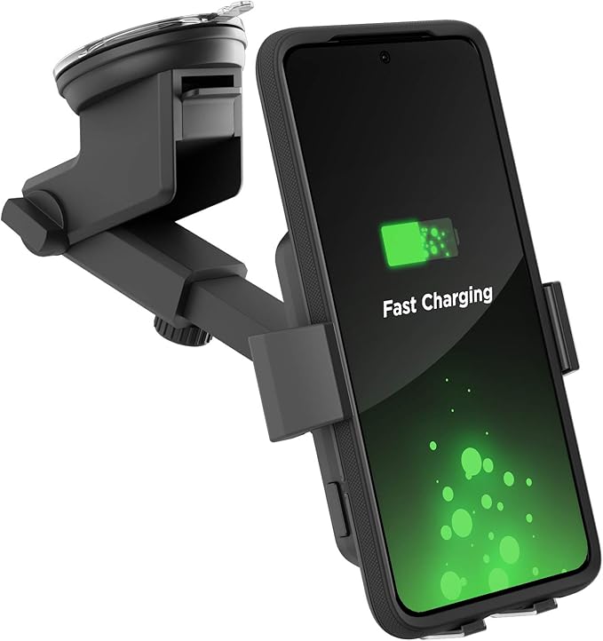 Encased Wireless Car Charger Mount Phone Holder - Auto Clamping Fast Charging Qi Holder for Galaxy S24/S23/S22/S21/S20/Plus/Ultra Car Mount