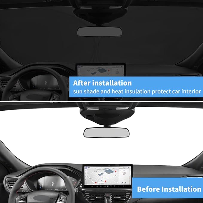 Windshield Sun Shade for Ford Escape S, SE, SE Sport Hybrid, SEL, Titanium 2019 2020 2021 2022 2023 Accessories Sunshade Windshield Cover - 4 Layers Sun Visor Window Shade Blocks UV Rays Cooler Car