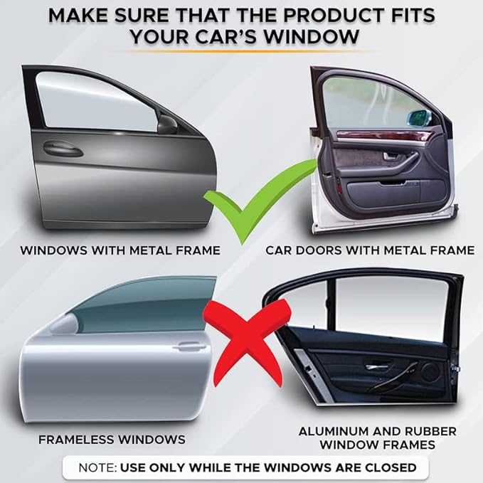 EcoNour Magnetic Car Sun Shade Side Window (2 Pack) | Rear Window Sun Shade, Blocks Harmful UV Rays | Ensures Privacy Protection | Baby Travel Accessories | Magnetic Curtain for Baby and Kids
