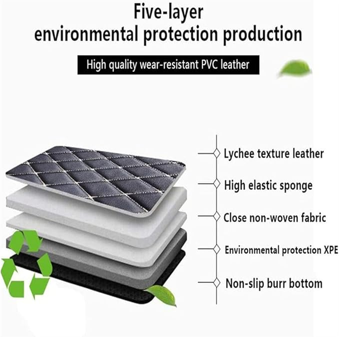 Custom Car Mats All Weather Fit Automotive Floor Mats PU Leather Protector Mat for Most Sedan, SUV, Truck Floor Mats (Black and Coffee Side)