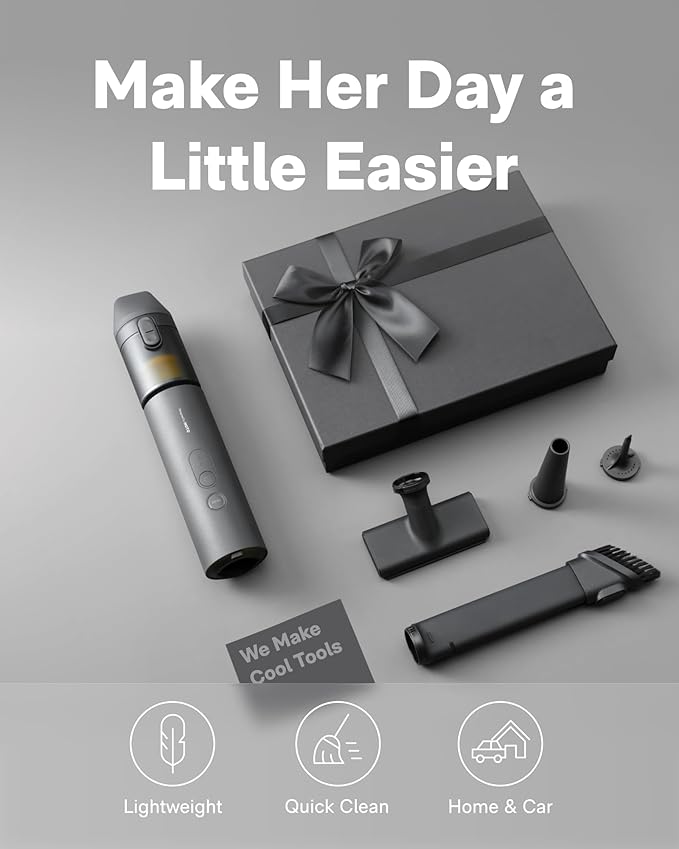 HOTO Handheld Car Vacuum Cleaner Cordless, 4-in-1 Portable Mini Vacuum with 20000Pa Strong Suction, Electric Compressed Air Duster Blower for Car, Desk, Computer, Keyboard, Home, Office Cleaning