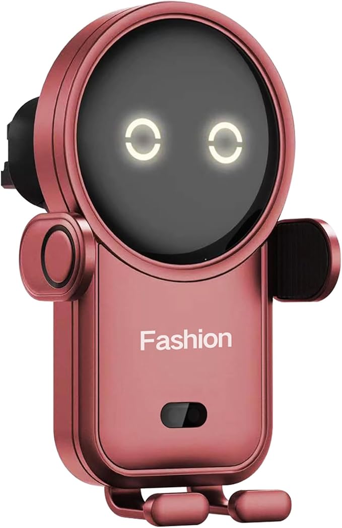 Cell phone holder wireless car charger,15W Auto Clamping Phone holders for your car fit for iPhone 16 15 14 13 12 Mini Pro Max 11 XR, Samsung Galaxy S24 Ultra S23 S22 S21+ Note 20 (Red)