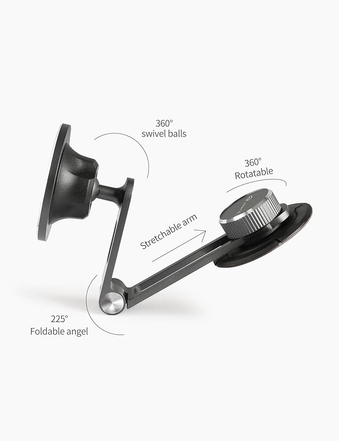 TPARTS Foldable Magnetic Car Cellphone Mount, Hidden Design for Tesla Model 3/Y/X/S, Compatible with iPhone 16, 15, 14, 13, 12, Mag Safe Cases