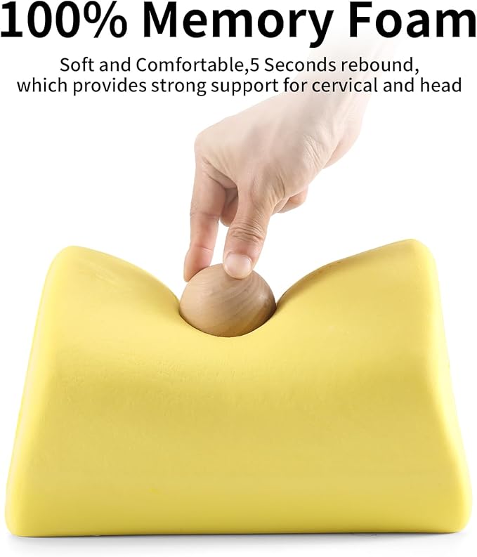 Car Headrest Pillow, Soft Memory Foam Car Neck Pillow with Adjustable Strap, Removable Breathable Cover for Long Drives & Office (Black, Pack of 2)