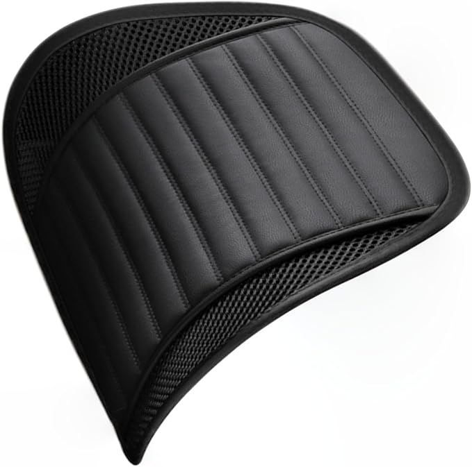 Premium Car Interior Back Support - Versatile Lumbar Cushion for Driver Seat with Breathable Fabric and Adjustable Strap. (2, Black)