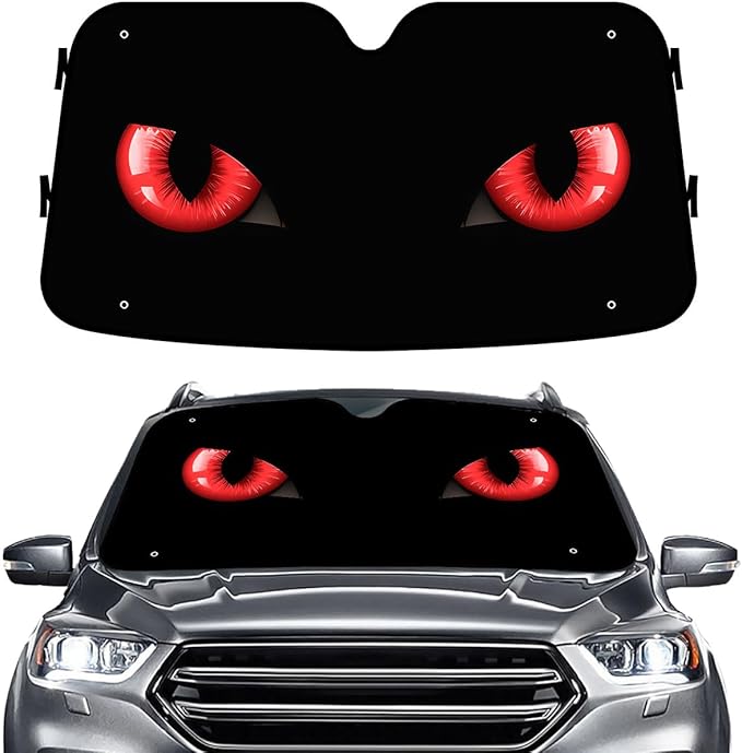 GENANY Evil Eyes Windshield Sun Shade for Car SUV Truck (55x30 inches), Sun Shade Windshield, Shades for Windows, Protector Blocks UV, Car Decor