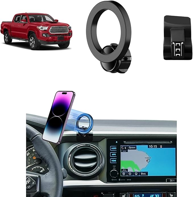 PZK Car Phone Holder for Toyota Tacoma 2016 2017 2018-2022 2023 Accessories Custom Air Vent Compatible with Magsafe Car Phone Mount Hands Free 360° Rotation Cell Phone Automobile Cradles