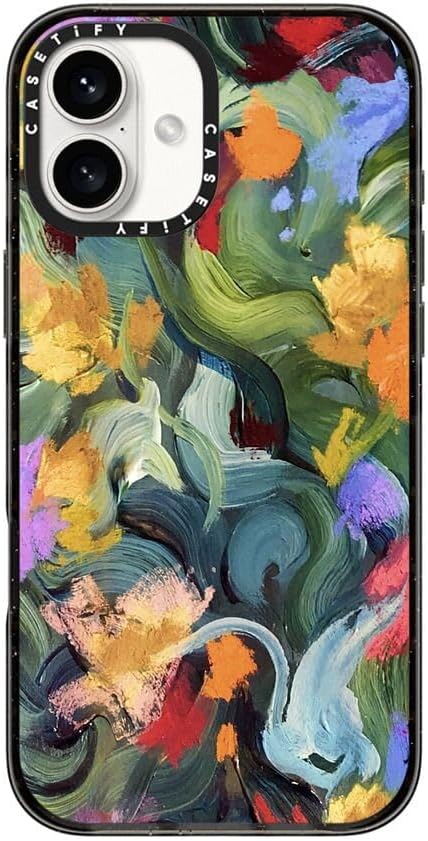CASETiFY Impact Case for iPhone 16 Plus [8.2ft 4X Military Grade Drop Protection/Compatible with Magsafe] - in The Tulips - Clear Black