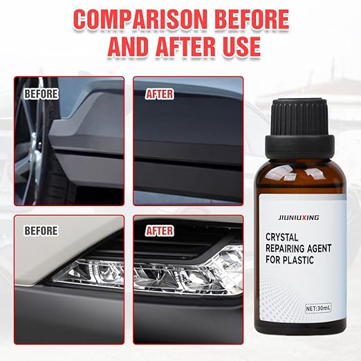 Plastics Parts Crystal Coating, 2025 Upgraded Leather Plastic Polishing Renovation Coating Agent, Car Trim Restorer with Sponge, Crystal Coating for Cars Interior or Exterior (2)