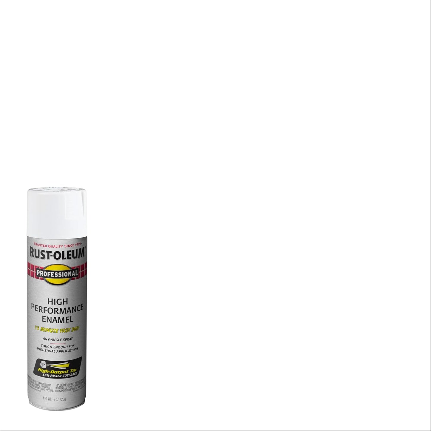 Rust-Oleum 7592838 Professional High Performance Enamel Spray Paint, 15 Oz, Gloss White