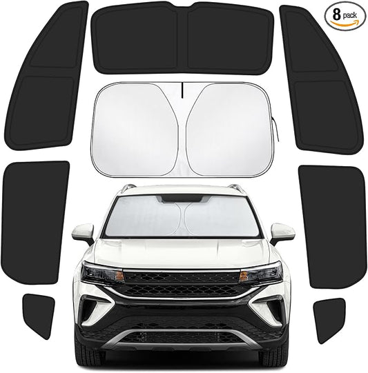 Car Window Shades Intended for Volkswagen Taos 2022-2026, Privacy Window Covers 8PCS for Side, Rear & Windshield, Car Shield Sunshade for Privacy Protection, Heat Blocking, Camping and Parking