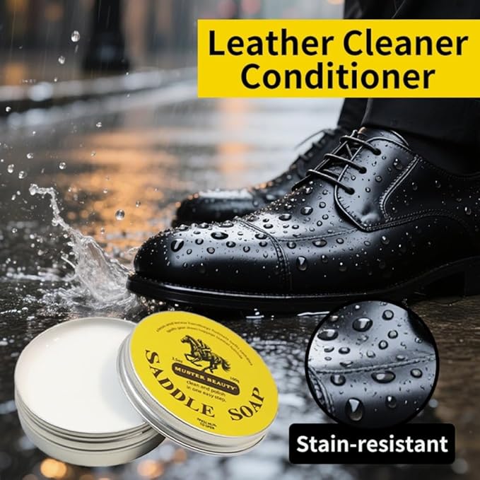 Cream Leather Saddle Soap – 3.5 oz Cleaner & Conditioner for Auto Seats, Sofas, Shoes, Boots, Handbags & Tack – Restores, Softens & Protects All Smooth Leather