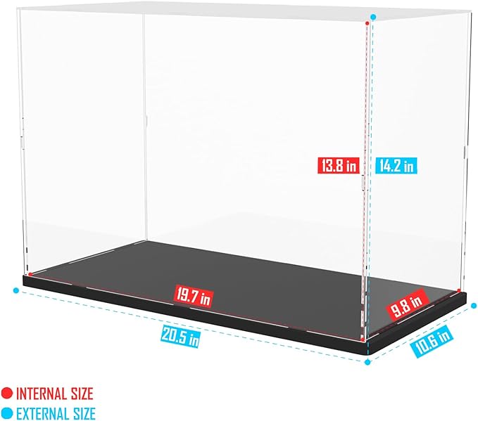 Choowin Acrylic Display Case for Lego Neuschwanstein Castle 21063 for Lego Display Thickened Clear Acrylic Display Cases for Collectibles Assemble Dustproof Display Box(Black Base)