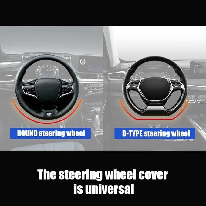 Steering Wheel Cover, Microfiber Leather Splicing with Classic Embossing,Contrasting Colors Anti-Slip Breathable Auto Car Steering Wheel Cover Fit 15 Inch Car Wheel Protector (Coffee&Beige)