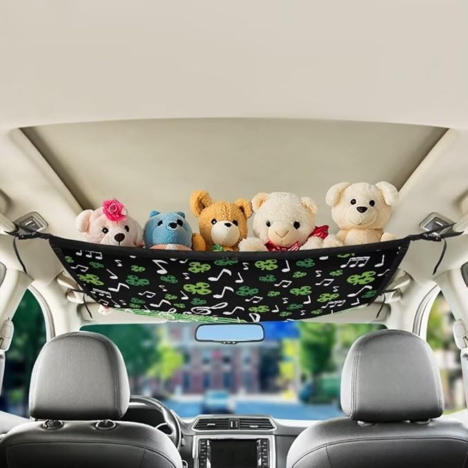 Musical St.Patrick Day Car Roof Storage Bag Car Organizer for Car Seat All Car Storage Organizer One-Size-Fits Car Travel Accessories