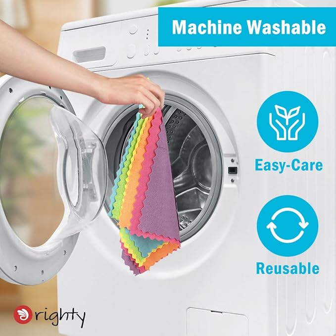Orighty Microfiber Cleaning Cloth, 24 Pack Highly Absorbent Cleaning Rags, Household Cleaning Supplies, Reusable Lint Free Cloths Microfiber Rag for House, Kitchen, Car Care, 12x11 inch