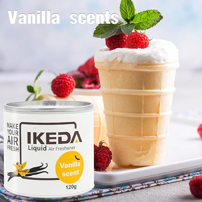 Car Air Freshener: Vanilla Scents | Car Fresheners | Strong Fragrance | Smoke Smell Remover | Liquid Cans Freshener | For Auto Home | 120g | 1 pack