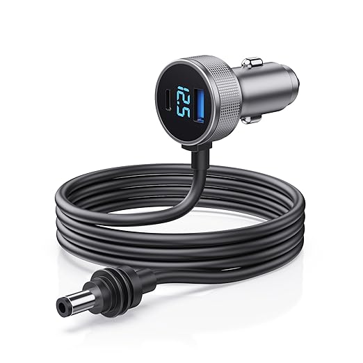 Starlink Mini Cable, 3 in 1 Starlink Mini Car Charger DC Power Cable+ Cigarette Lighter Adapter 12V-48V with Digital Display, Durable USB C PD 40W and USB A 35W Ports for Trucks and Cars (6.5FT)