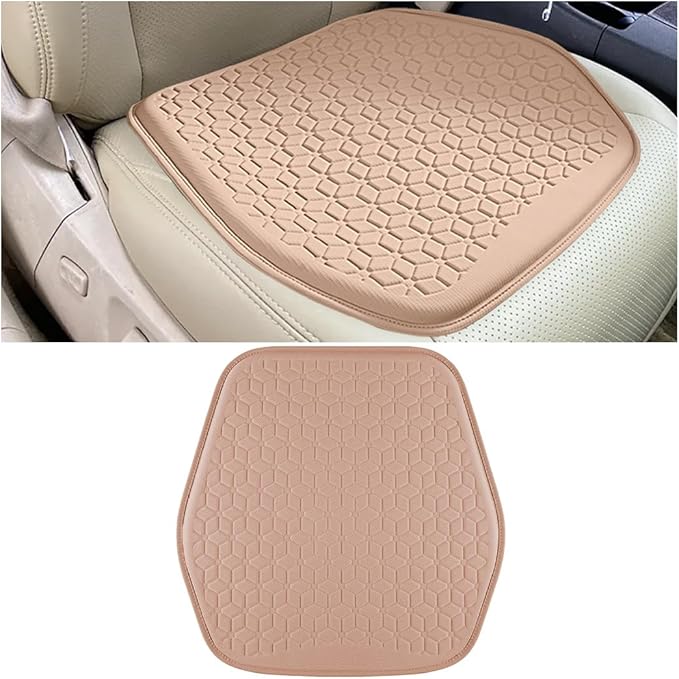 Gel Car Seat Cushion, Soft Cooling Honeycomb Non-Slip Vehicle Seat Bottom Mat for Long Sitting, Breathable Automotive Interior Chair Pad to Reduce Sweat, Universal for Truck SUV RV (Pink)