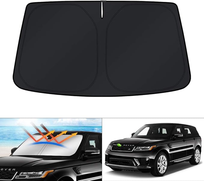 KUST Windshield Sun Shade for 2014-2022 Land Rover Range Rover Sport Accessories Sunshade Foldable Sun Visor Protector Blocks UV Rays Keep Your Car Cooler