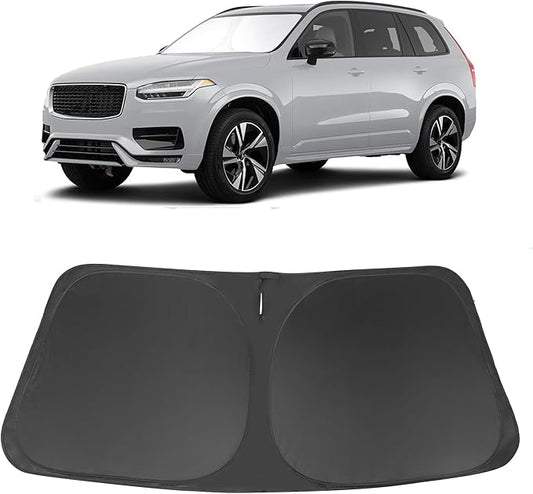 Windshield Sun Shade Custom Fit for 2016-2024 2025 2026 Volvo XC90 Accessories Foldable Sunshade Sun Blocker Protect Car from Sun Rays & Heat Damage Keep Car Cooler