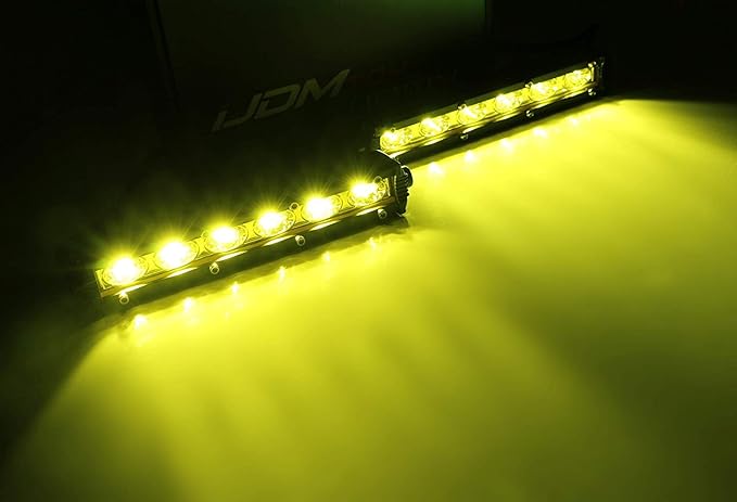 iJDMTOY Amber Yellow 18W High Power LED Daytime Running Light Kit w/Relay Wire Harness, Universal Fit Compatible with Car, Truck, SUV, etc