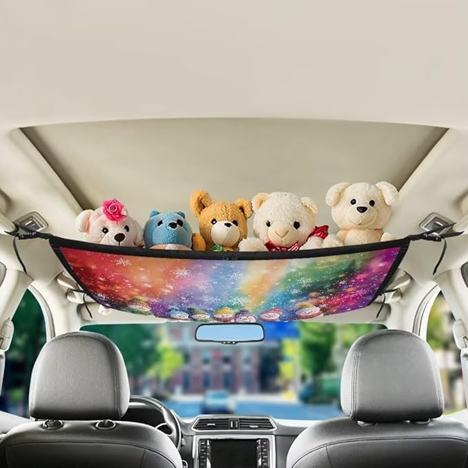 Rainbow Snowman Car Roof Storage Bag Hanging Car Storage Bag Premium Car Seat Organizer Inner Car Accessories Compatible with Most Vehicles