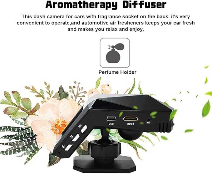 Dash Cam for Cars 1080P 170° Wide Angle 2-in-1 Dashboard Camera and Aromatherapy Diffusers, WDR Dash Cam Car Camera with Night Vision