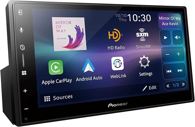 Pioneer DMH-W3050NEX 6.8" Capacitive Touchscreen, Double Din – Wireless & Wired Apple CarPlay & Android Auto, Bluetooth, Backup Camera, Maestro, FLAC, HD Radio, Hi-Volt RCA