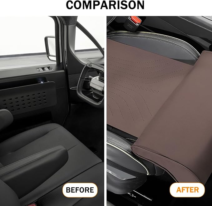 HZEL Car Seat Extender Leg Support Cushion, Lengthen Memory Foam Vehicle Front Seat Leg Support Extension Pad for Driving, Comfortable Automobile Extended Thigh Pillow, Universal Fit (Coffee)