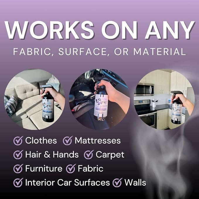 The Stink Solution Smoke Odor Eliminator Spray for Home, Car, Clothes, Hands, Hair, Walls, & More | Completely Neutralizes All Types of Smoke Odor | Best Smoke Smell Remover Sky Blue 1 Gallon