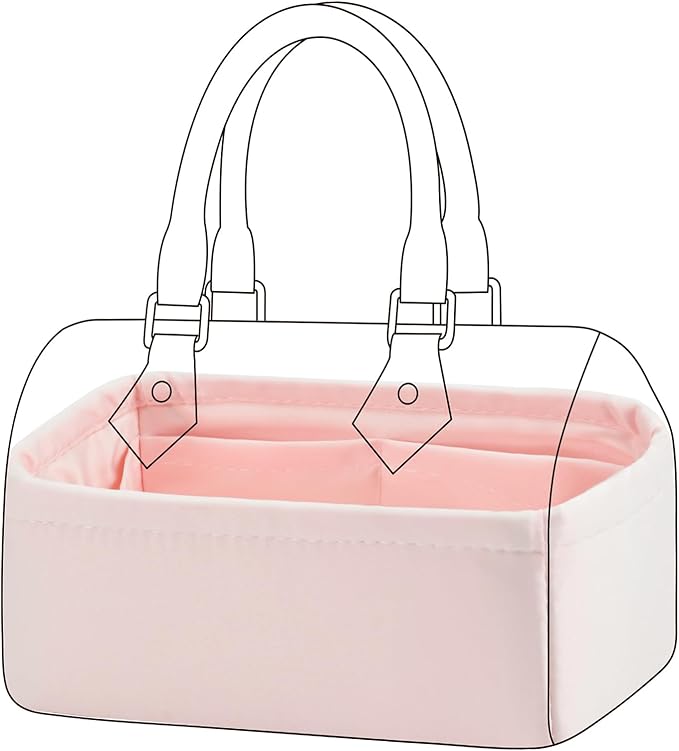 DGAZ Silk Purse Organizer Insert Fits LV Speedy 16/20/25/30/35/45 bags，Silky Smooth Bag Organizer，Luxury Handbag & Tote Shaper（Pink，New nano 16）