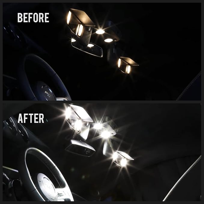 White Interior LED Lights Bulb Kit for Hyundai Santa Fe 2021 2022 2023 Vanity Mirror Glove Box Trunk Cargo License Plate Lights LED Interior Lighting Bulbs + Install Tool Guide
