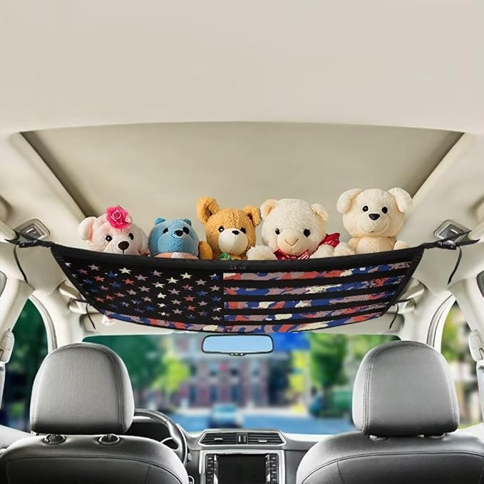 Car Roof Storage Bag Camouflage Flag Print Car Roof Seat Organizer All Car Storage Organizers Inner Car Accessories Compatible with Most Vehicles