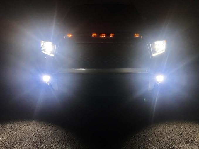 iJDMTOY 5-Bar/Section Amber Yellow 15-LED Hood Bulge Behind Grille Light Kit Compatible with Toyota 2014-2021 Tundra
