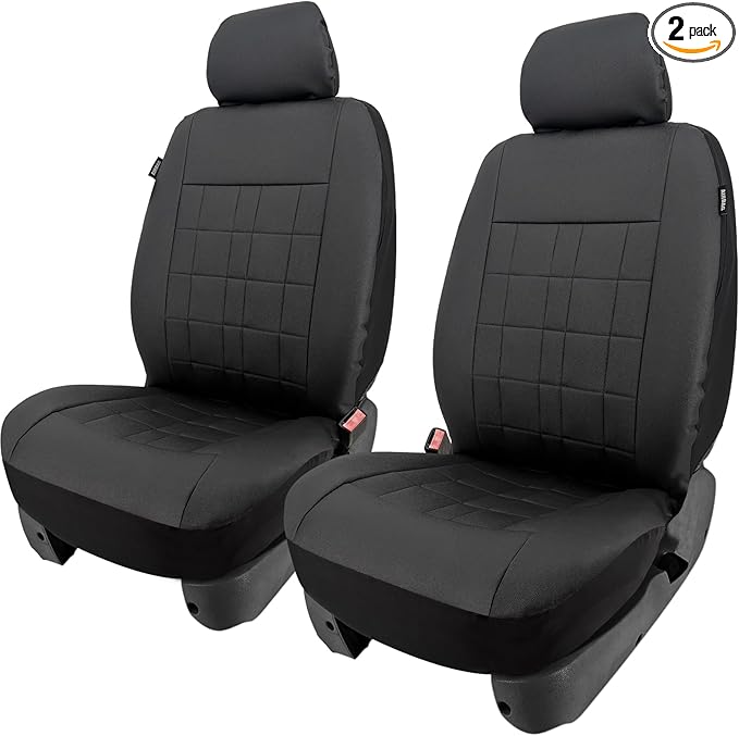 Champlus Car Seat Covers, Premium Leather Ultra Comfort and Thick 2 Front Seat Covers, Universal Fit Automotive Sedan Cars, SUVs, Trucks, Mini Vans, Airbag Compatible, Easy to Install