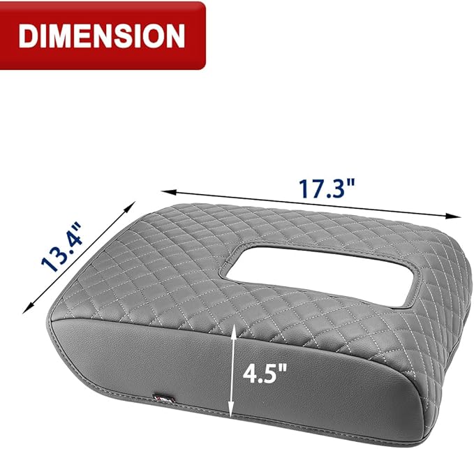 KBH Center Console Armrest Cover for Toyota Tundra 2014-2021, Vinyl Leather Arm Rest Cover for Car, Durable Middle Console Lid Covering, Middle-Cut